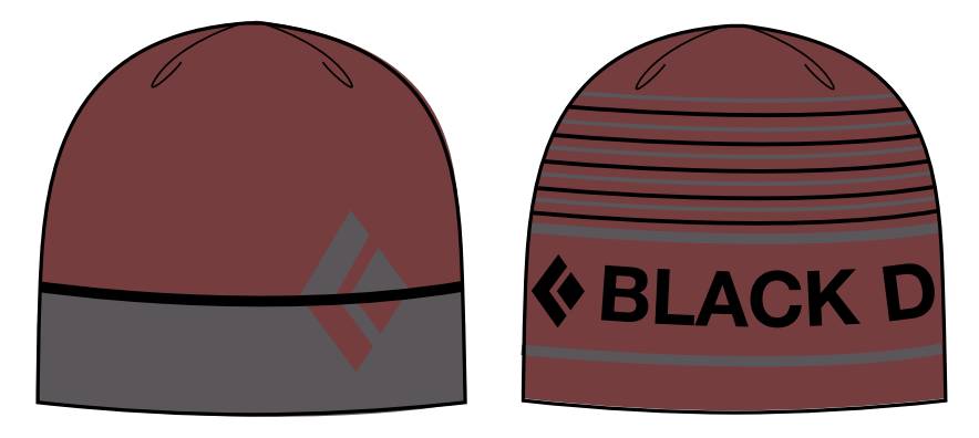Kapota BRAND BEANIE BLACK DIAMOND - Red Oxide/Antracit/Black